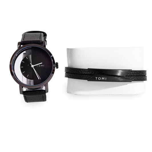 طقم ساعة رجالي مع سوار من Tomi