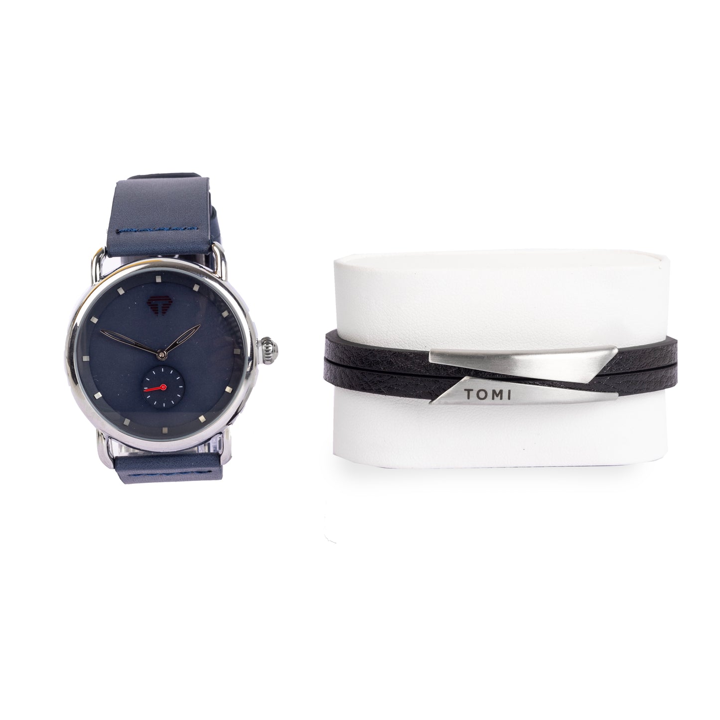 طقم ساعة رجالي مع سوار من Tomi