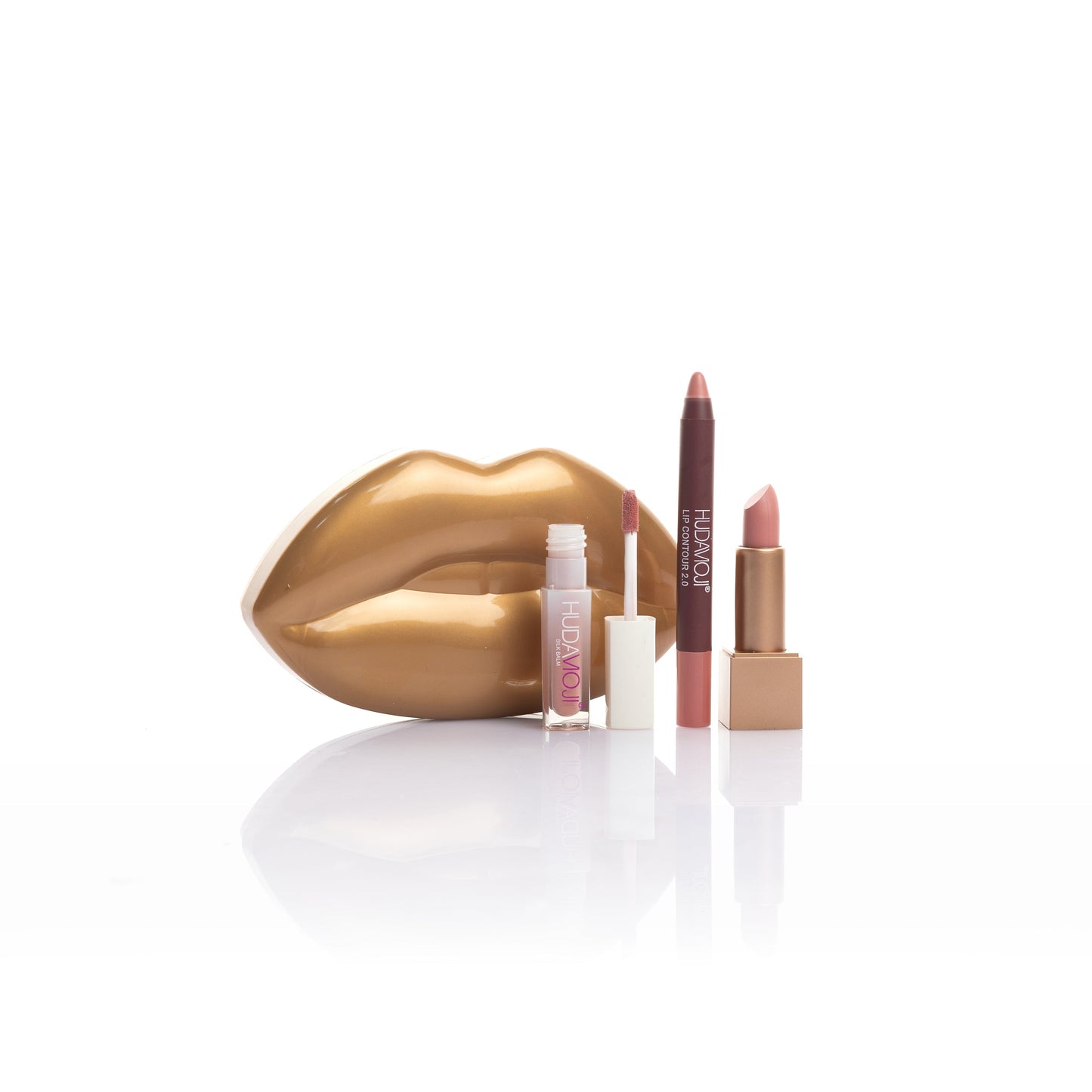 Lip stick + lip Gloss + Lip Liner By HudaMoji