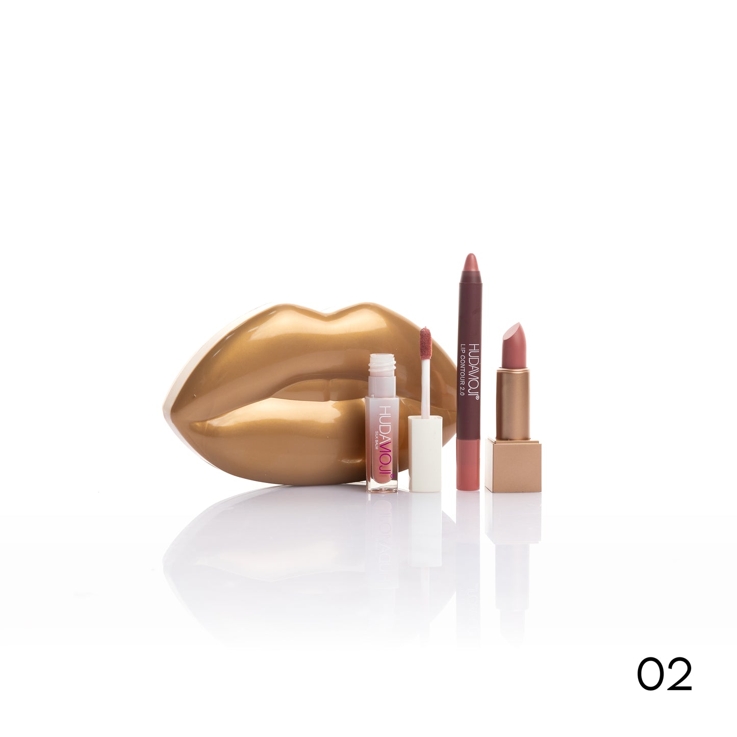 Lip stick + lip Gloss + Lip Liner By HudaMoji