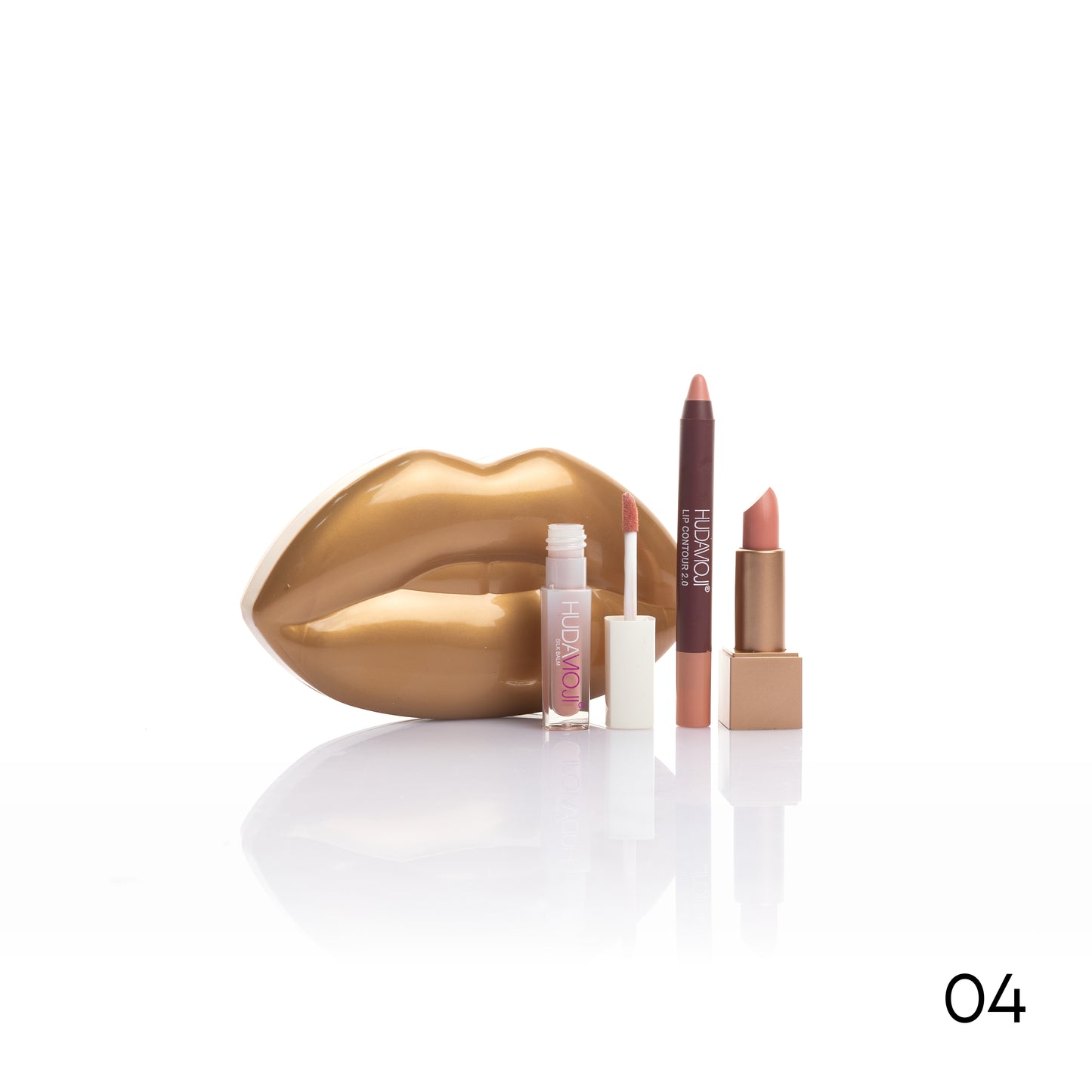 Lip stick + lip Gloss + Lip Liner By HudaMoji