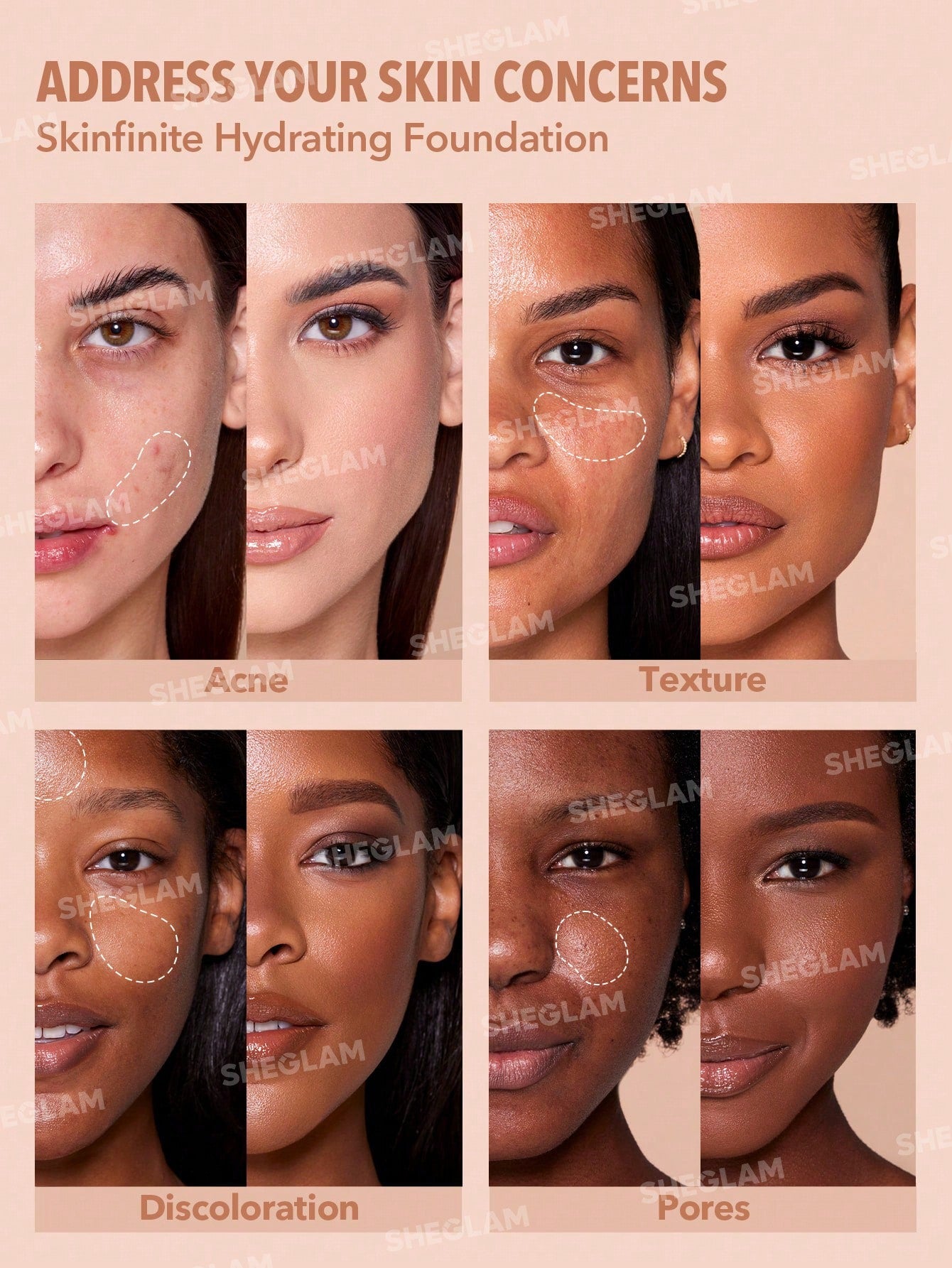 فاونديشن أصلي Sheglam skinfinite hydrating foundation-Shell