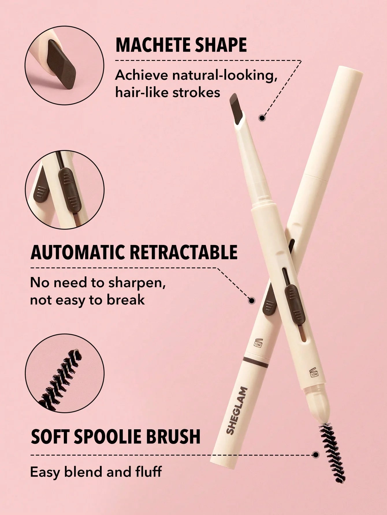 قلم حواجب أصليSheglam Better Brows Long Lasting Eyebrow Pencil-Chocolate