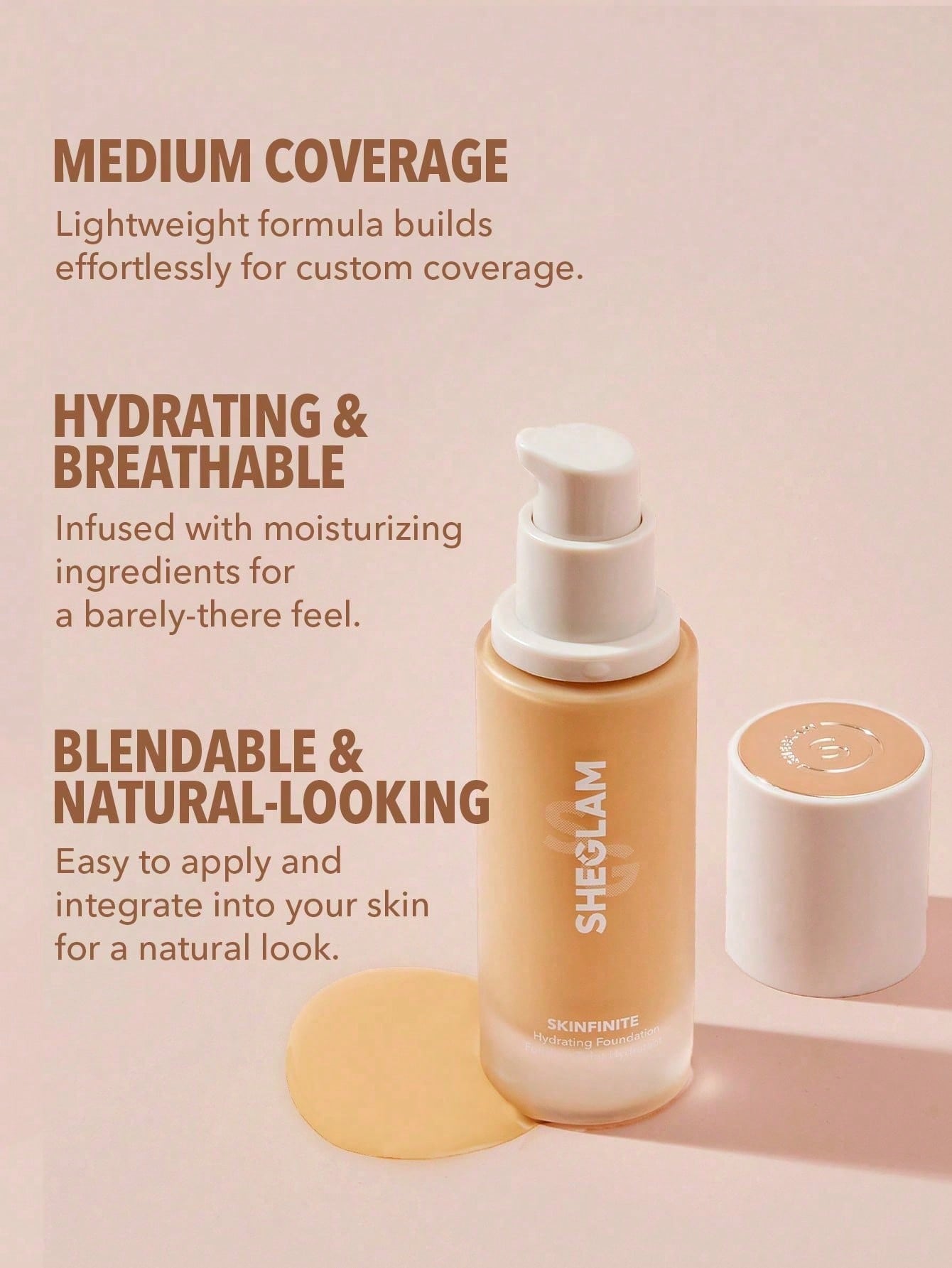 فاونديشن أصلي Sheglam skinfinite hydrating foundation-Shell