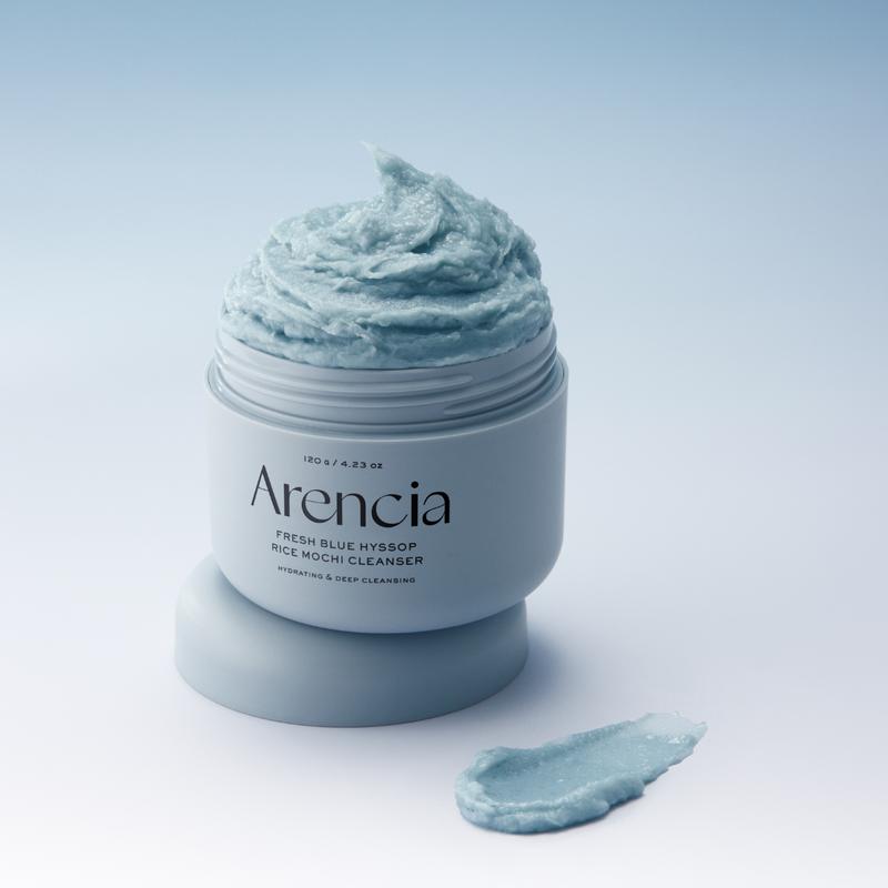 Arencia Fresh Blue Hyssop Rice Mochi Cleanser, 120g