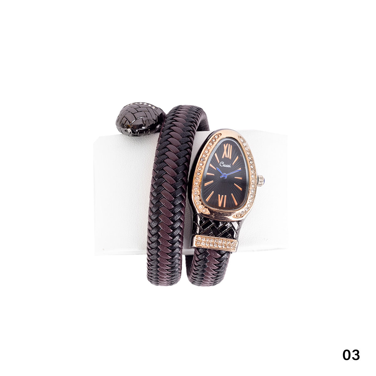 Snake Watch With Leather Bracelet
