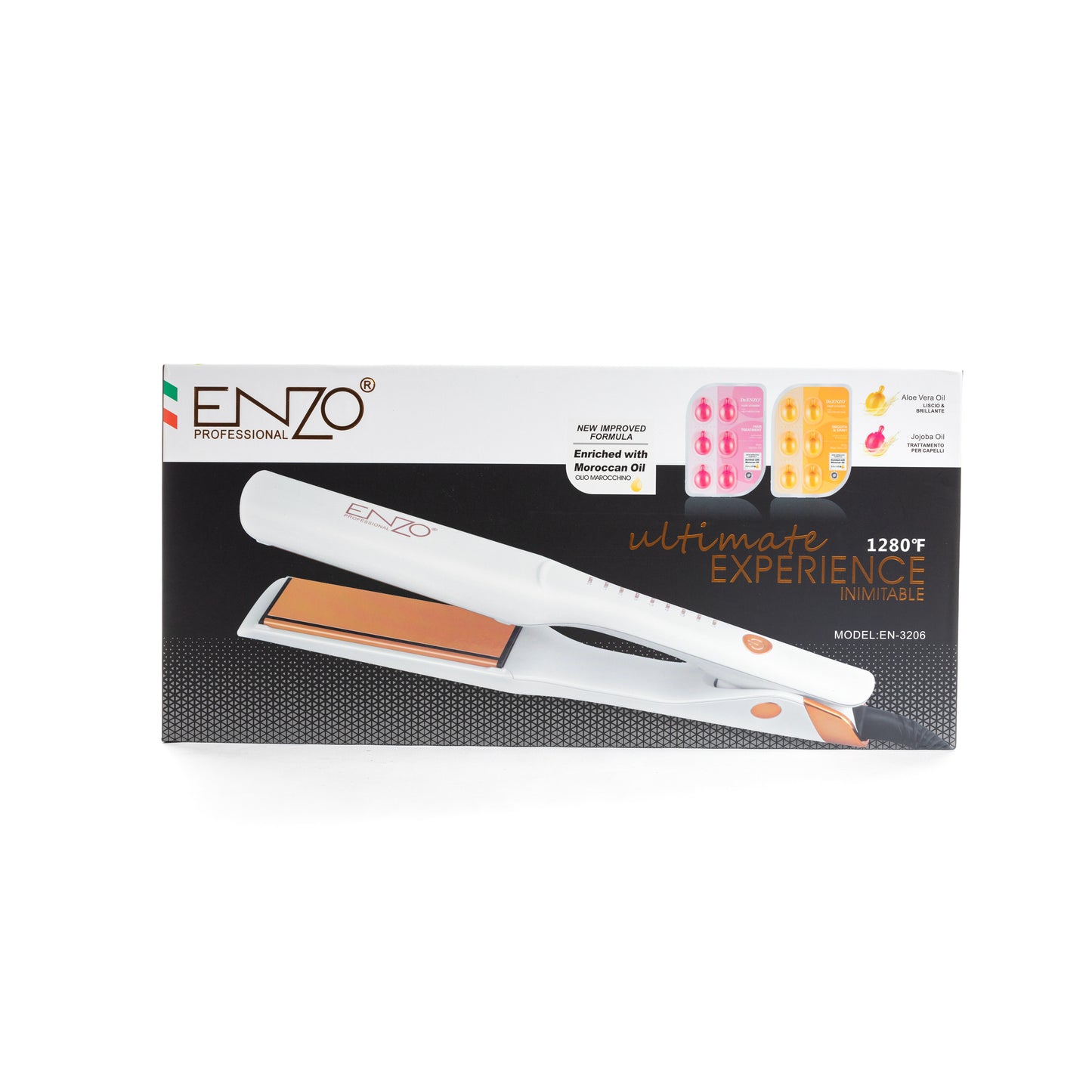 Original Enzo Titanium Straightener With Aloe Vera & Jajoba Oil EN-3206
