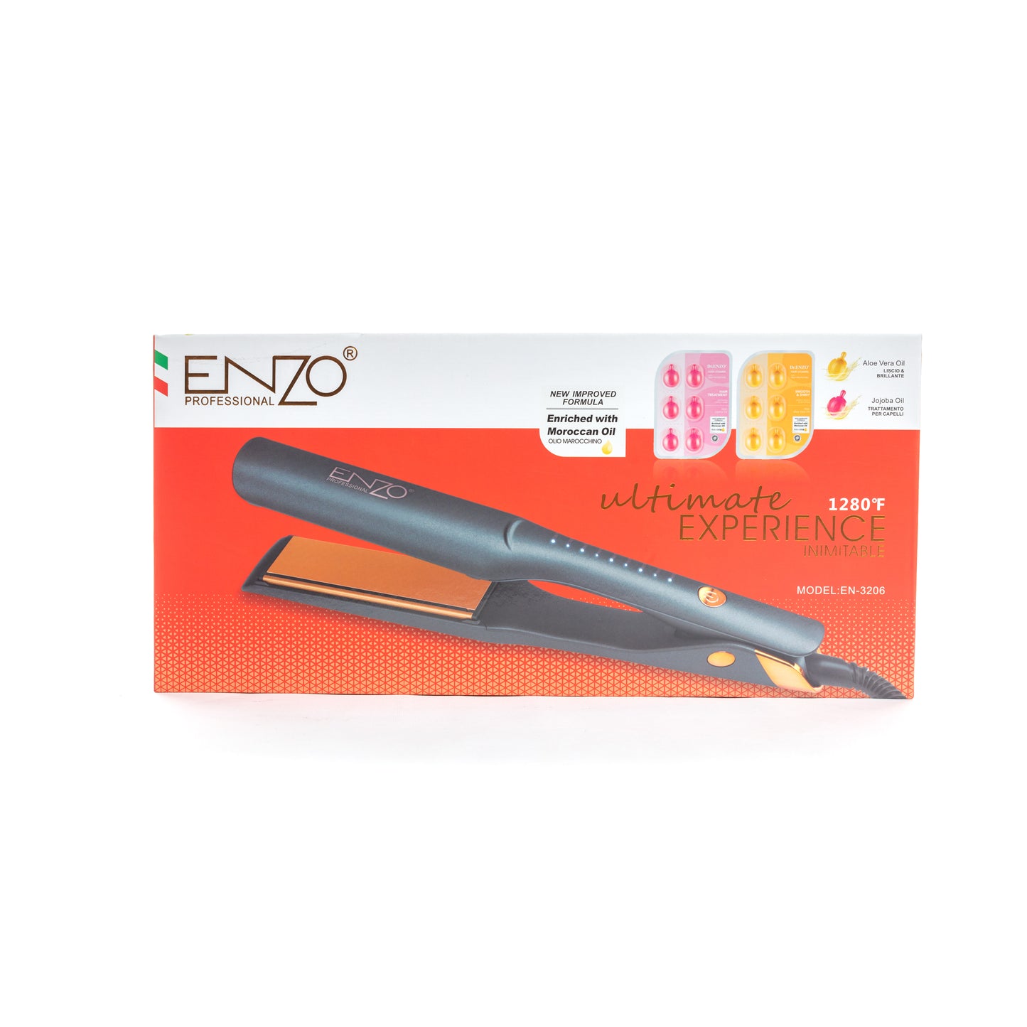 Original Enzo Titanium Straightener With Aloe Vera & Jajoba Oil EN-3206