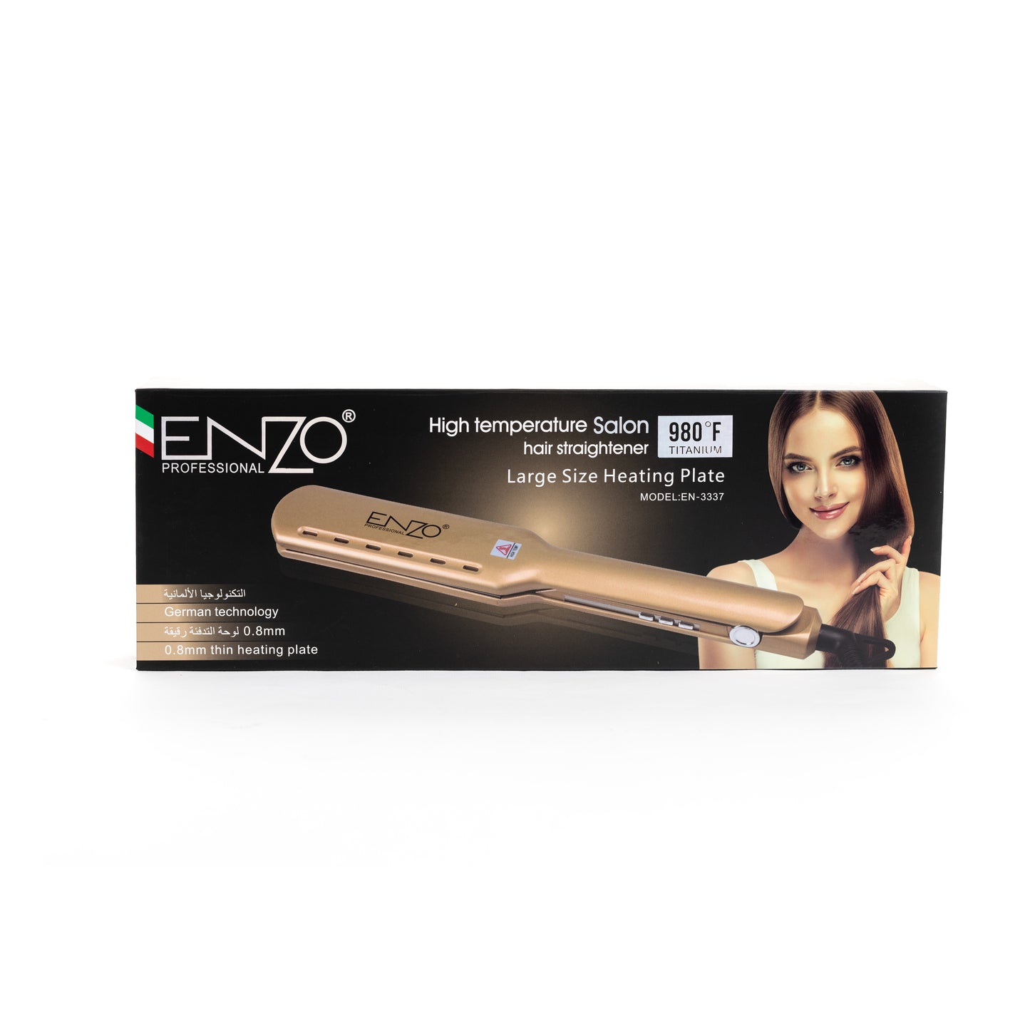 Original Enzo High Temperature Salon Hair Straightener EN-3337