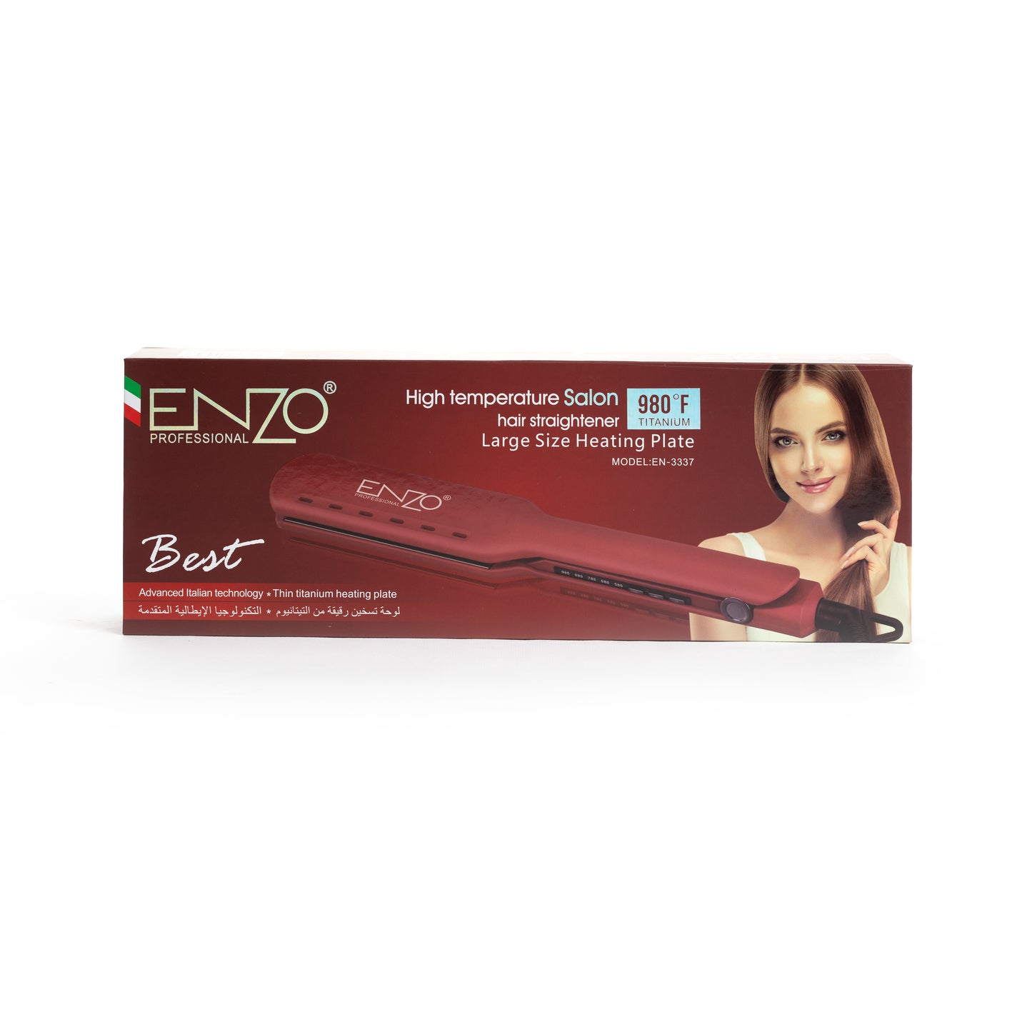 Original Enzo High Temperature Salon Hair Straightener EN-3337