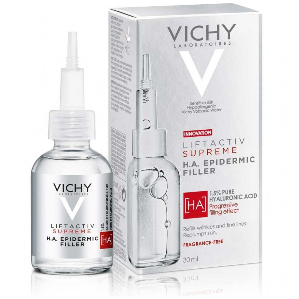 Vichy Liftactiv Supreme HA Filler Hyaluronic Acid Serum To Reduce Wrinkles, Plump, & Smooth, 30ml
