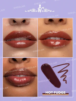 قلم تحديد الشفاه وجلوس أصلي Sheglam Willy Wonka Cocoa Kiss Lip Duo