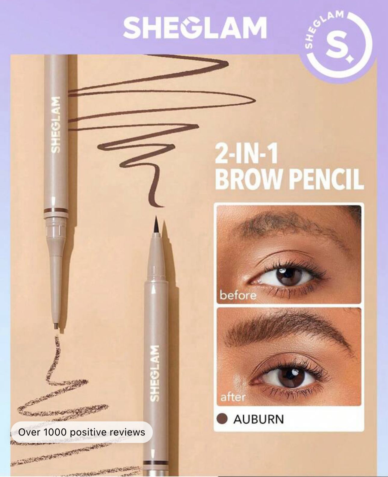 قلم حواجب أصلي Sheglam Brows On Demand 2in1 Brow Pencil Waterproof