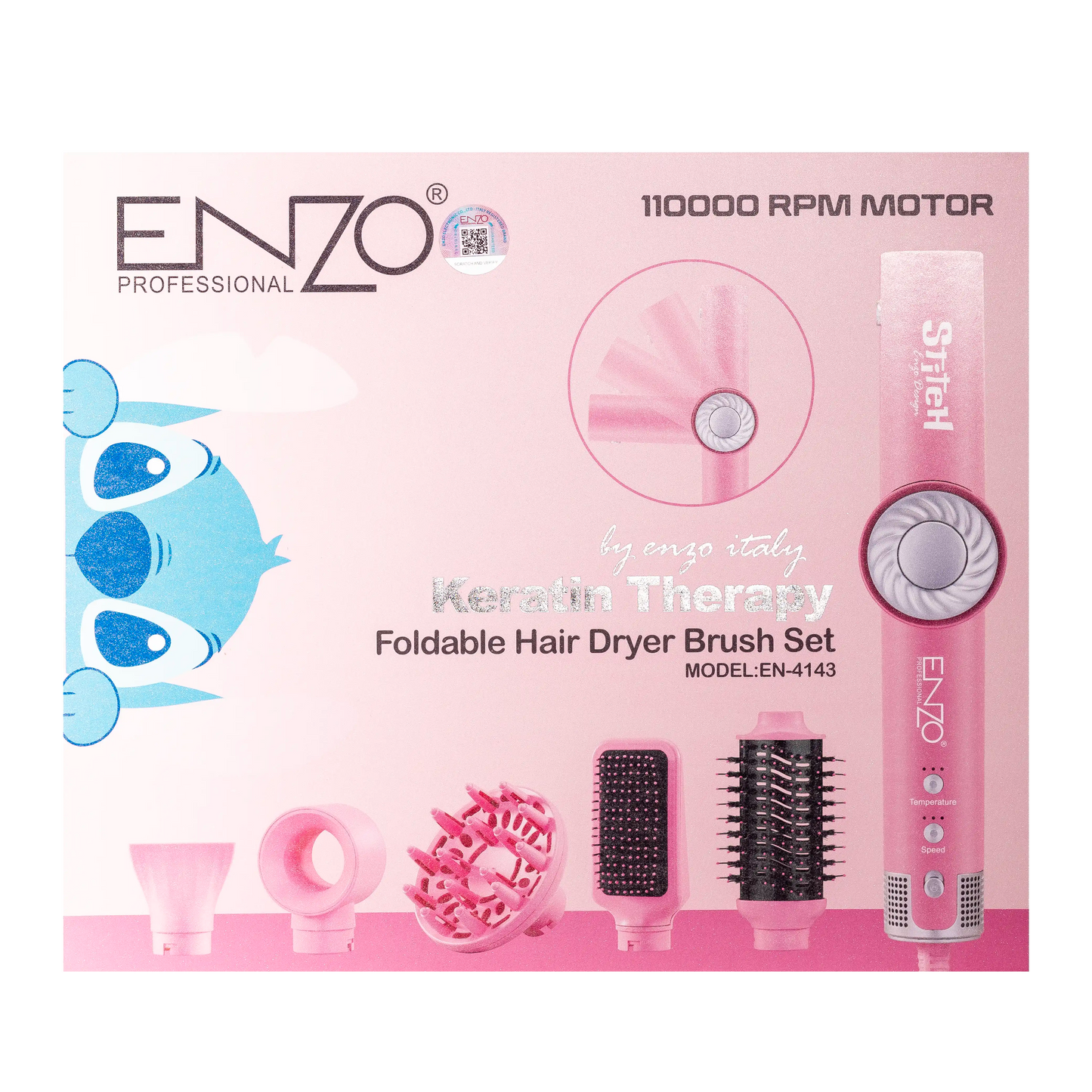 5 in 1 Foldable Hair Dryer Set EN-4143 Set By ENZO