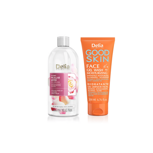 Original Rose Micellar Water + moisturizing Face Wash Gel By Delia