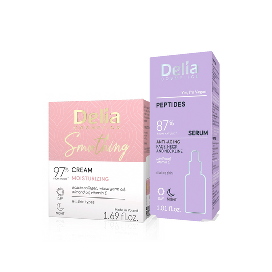Original Moisturizing Face Cream + Peptides Serum By Delia