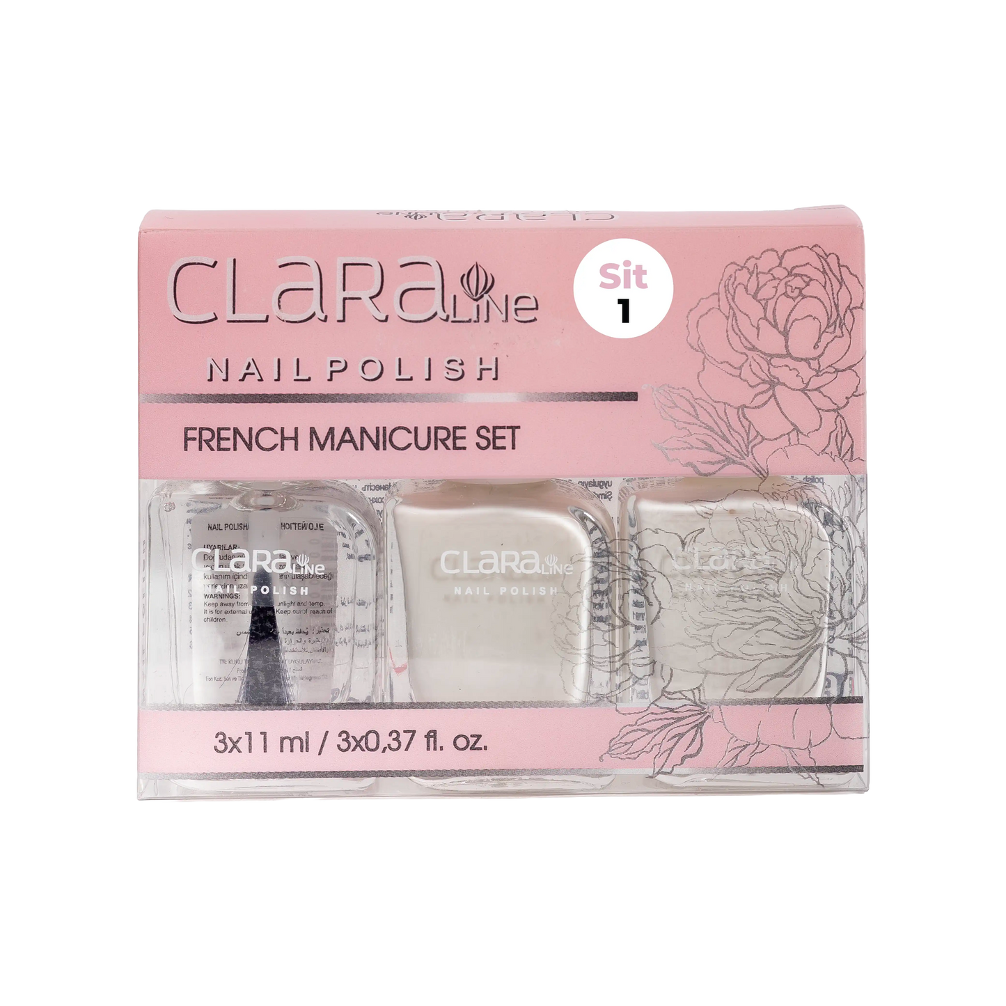 Nail Polish French 3 in 1 Set By CLARALINE