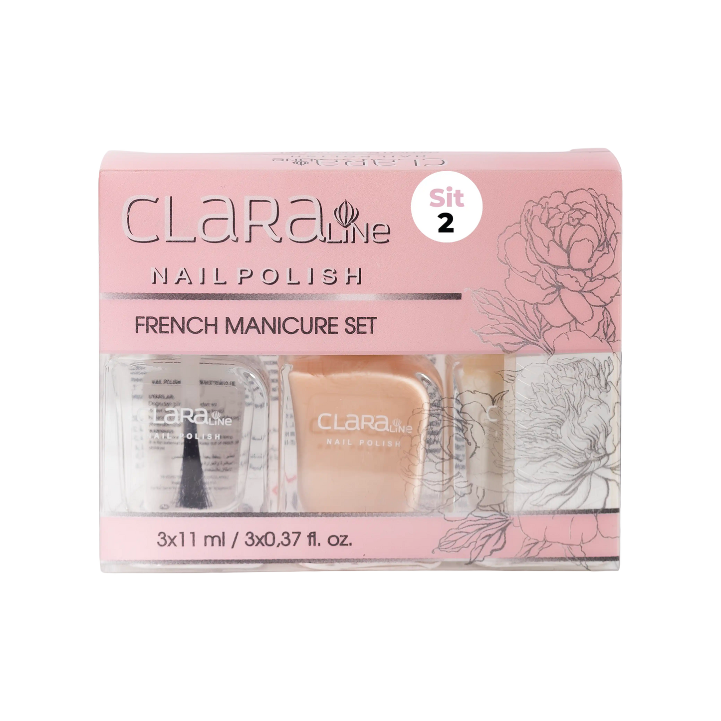 Nail Polish French 3 in 1 Set By CLARALINE