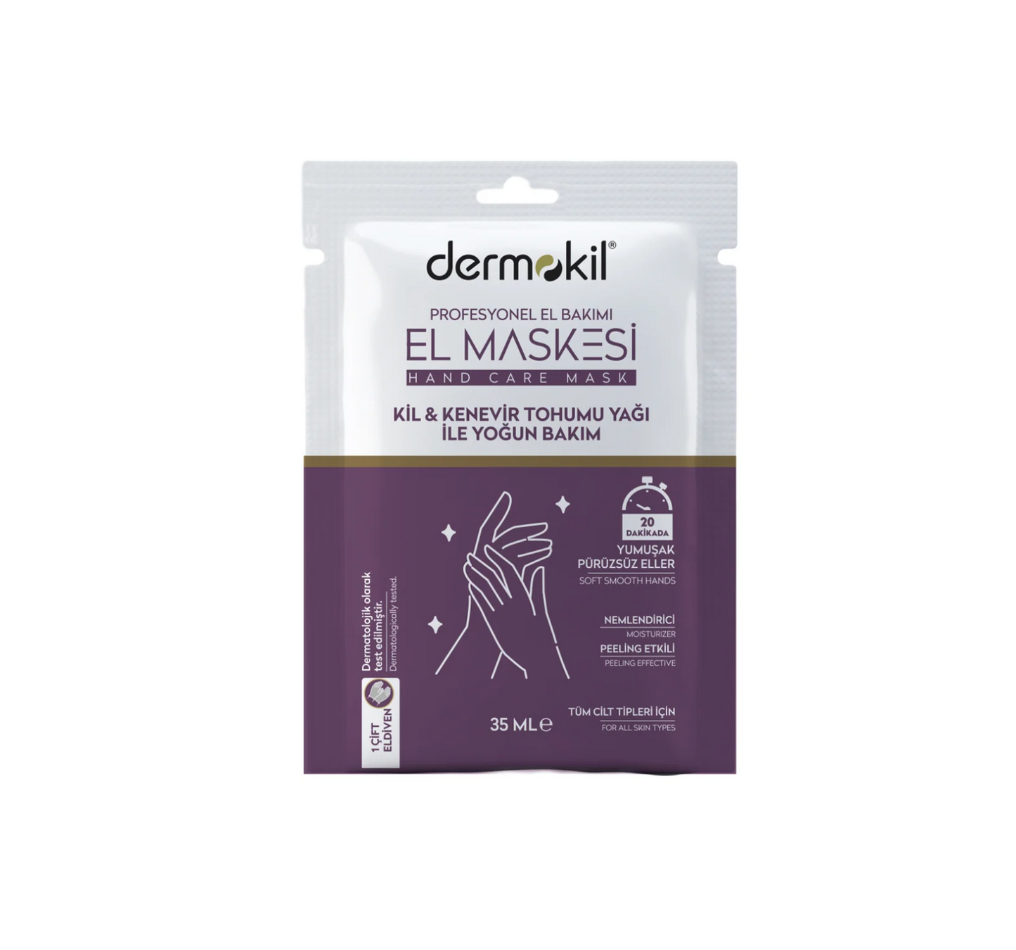 Clay and Hemp Oil Exfoliating Hand Mask By DERMOKIL