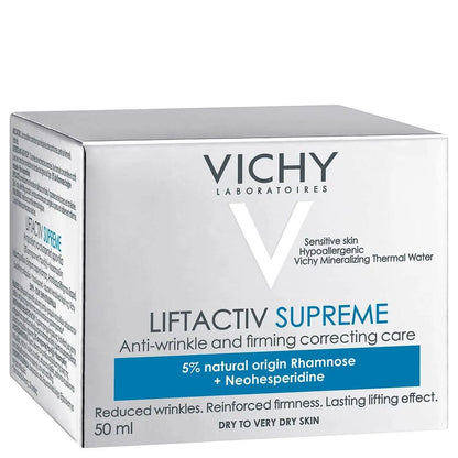 Vichy Liftactiv Supreme Hypoallergenic Anti-Wrinkle, Firming & Correcting Face Cream for Dry To Very Dry & Sensitive Skin, 50ml