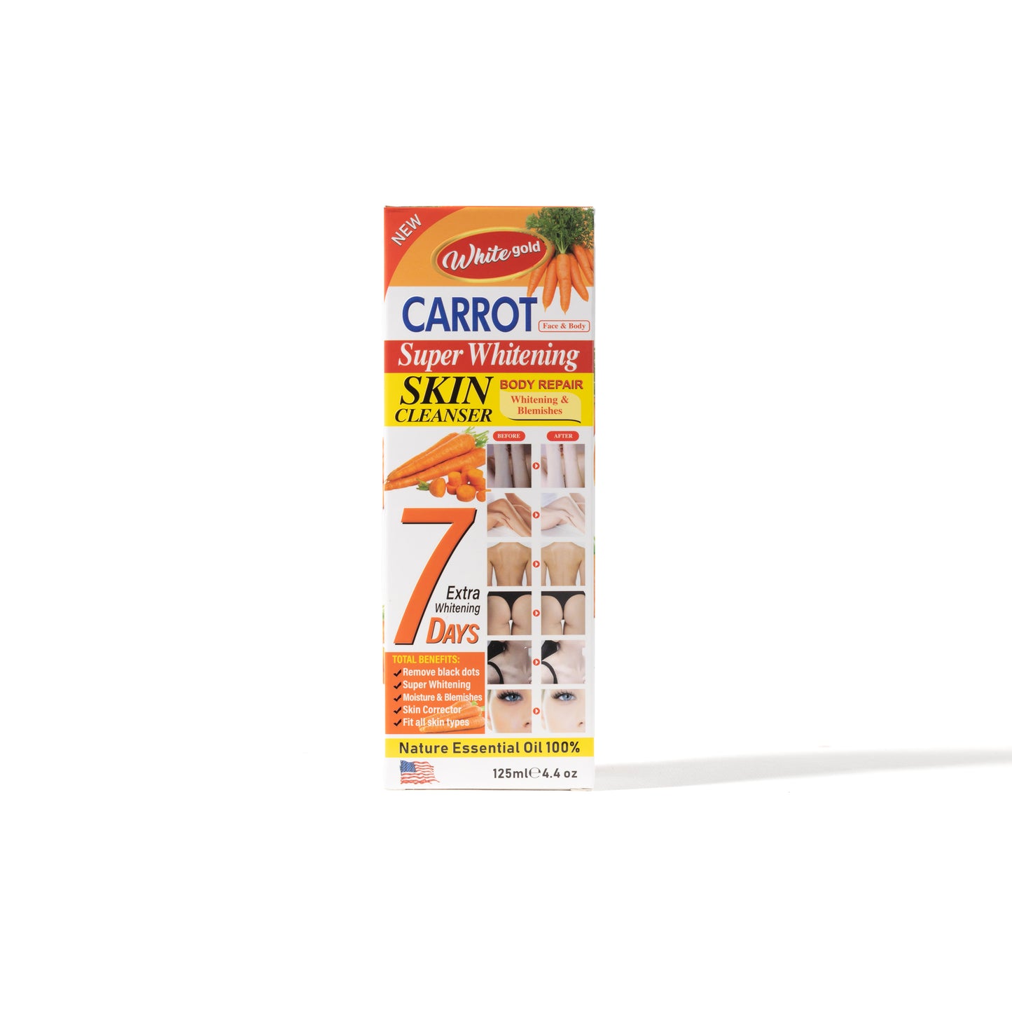 Carrot Face & Body Super Whitening Skin Cleanser By White Gold