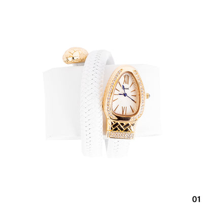 Snake Watch With Leather Bracelet