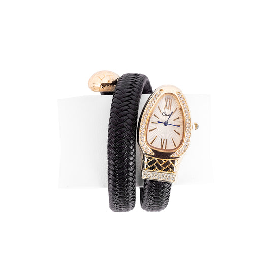 Snake Watch With Leather Bracelet