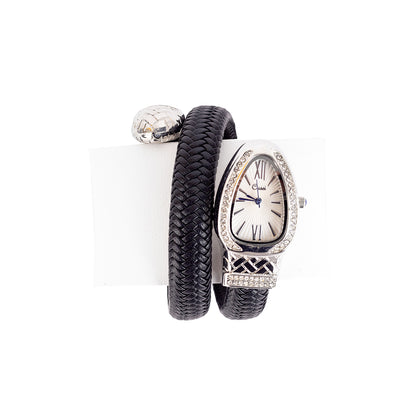 Snake Watch With Leather Bracelet